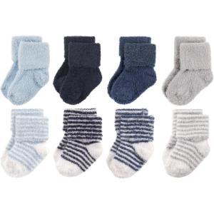 imageHudson Baby Baby Girls Cotton Rich Newborn and Terry SocksBoy Stripe