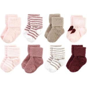imageHudson Baby Baby Girls Cotton Rich Newborn and Terry SocksBurgundy Heart