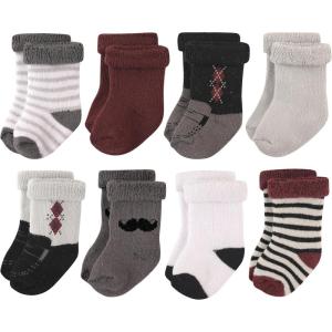 imageHudson Baby Baby Girls Cotton Rich Newborn and Terry SocksGentleman Burgundy