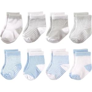imageHudson Baby Baby Girls Cotton Rich Newborn and Terry SocksLight Blue Gray