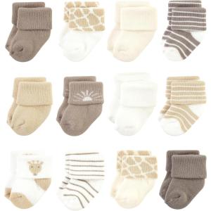 imageHudson Baby Baby Girls Cotton Rich Newborn and Terry SocksModern Giraffe