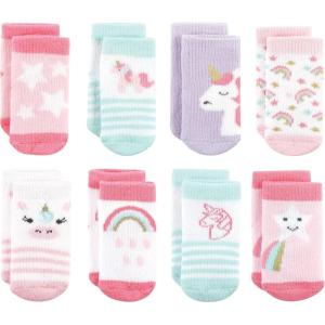 imageHudson Baby Baby Girls Cotton Rich Newborn and Terry SocksMulticolor Unicorn