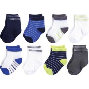 imageHudson Baby Baby Girls Cotton Rich Newborn and Terry SocksNavy Charcoal