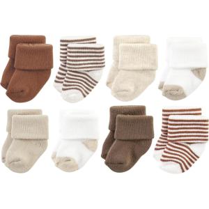 imageHudson Baby Baby Girls Cotton Rich Newborn and Terry SocksNeutral Brown