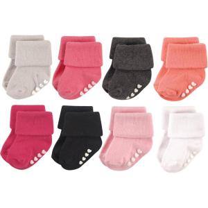 imageHudson Baby Baby Girls Cotton Rich Newborn and Terry SocksPink Black