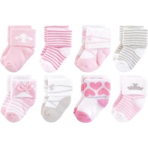 imageHudson Baby Baby Girls Cotton Rich Newborn and Terry SocksRoyal