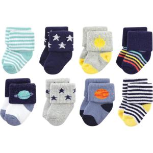 imageHudson Baby Baby Girls Cotton Rich Newborn and Terry SocksSolar System