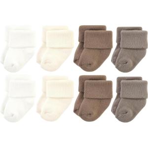 imageHudson Baby Baby Girls Cotton Rich Newborn and Terry SocksSolid Beige Brown