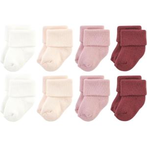 imageHudson Baby Baby Girls Cotton Rich Newborn and Terry SocksSolid Blush Pink