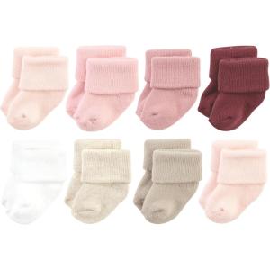 imageHudson Baby Baby Girls Cotton Rich Newborn and Terry SocksSolid Pink Neutral