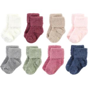imageHudson Baby Baby Girls Cotton Rich Newborn and Terry SocksSolid Wild Rose Pink