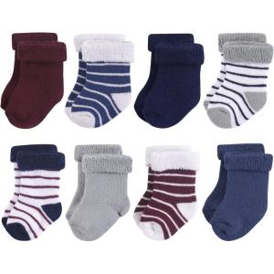 imageHudson Baby Baby Girls Cotton Rich Newborn and Terry SocksStripe Boy