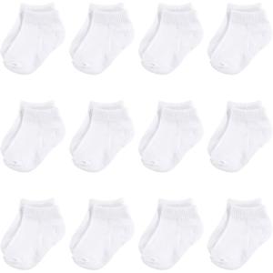 imageHudson Baby Baby Girls Cotton Rich Newborn and Terry SocksWhite Noshow