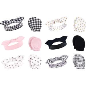 imageHudson Baby Girls 12Pc Cotton Headband and Scratch Mitten Set Lady Bug Xoxo 06 MonthsLady Bug Xoxo