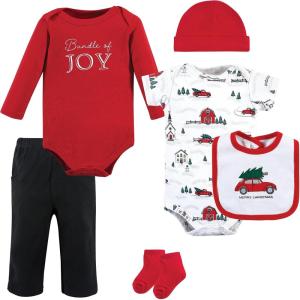 imageHudson Baby Unisex Baby Cotton Layette SetChristmas Scene