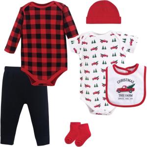 imageHudson Baby Unisex Baby Cotton Layette SetChristmas Tree