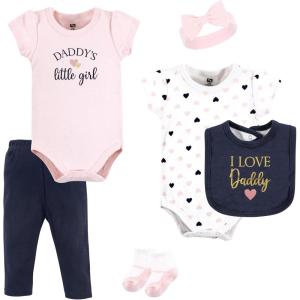 imageHudson Baby Unisex Baby Cotton Layette SetGirl Daddy Pink Navy