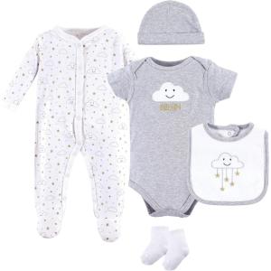 imageHudson Baby Unisex Baby Cotton Layette SetGray Clouds