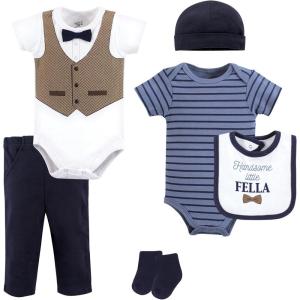 imageHudson Baby Unisex Baby Cotton Layette SetHerringbone Little Fella