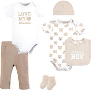imageHudson Baby Unisex Baby Cotton Layette SetMamas Boy Bear