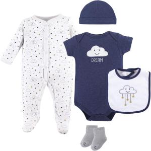 imageHudson Baby Unisex Baby Cotton Layette SetNavy Clouds