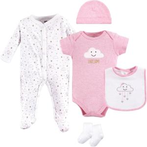 imageHudson Baby Unisex Baby Cotton Layette SetPink Clouds
