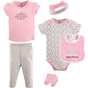 imageHudson Baby Unisex Baby Cotton Layette SetPrincess Pink 6piece