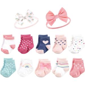 imageHudson Baby Unisex Baby Girls sock and headbandRainbow