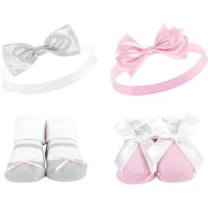 imageHudson Baby babygirls Headband and Socks SetPink Gray