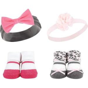 imageHudson Baby babygirls Headband and Socks SetPink Leopard