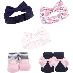 imageHudson Baby babygirls Headband and Socks SetPink Nautical
