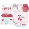 imageHudson Baby Baby Girls Caps or Headbands Bibs Mittens and Socks 12pc SetStrawberry