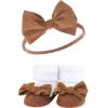 imageHudson Baby Girls Headband and Socks GiftsetBlack Stripe Neutrals