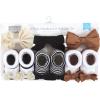 imageHudson Baby Girls Headband and Socks GiftsetBlack Stripe Neutrals