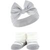 imageHudson Baby Girls Headband and Socks GiftsetBurgundy Gray