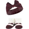 imageHudson Baby Girls Headband and Socks GiftsetBurgundy Gray