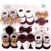 imageHudson Baby Girls Headband and Socks GiftsetBurgundy Leopard 10pack