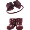 imageHudson Baby Girls Headband and Socks GiftsetBurgundy Leopard