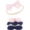 imageHudson Baby Girls Headband and Socks GiftsetCoral Stripe