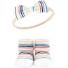 imageHudson Baby Girls Headband and Socks GiftsetCoral Stripe