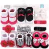 imageHudson Baby Girls Headband and Socks GiftsetDark Pink Black 10pack