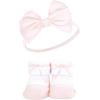 imageHudson Baby Girls Headband and Socks GiftsetHoundstooth Burgundy