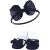 imageHudson Baby Girls Headband and Socks GiftsetNavy Gingham