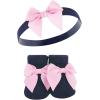 imageHudson Baby Girls Headband and Socks GiftsetNavy White 10pack