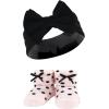 imageHudson Baby Girls Headband and Socks GiftsetPink Black Gray