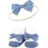 imageHudson Baby Girls Headband and Socks GiftsetPink Floral Chambray