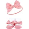 imageHudson Baby Girls Headband and Socks GiftsetPink Floral Chambray