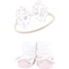 imageHudson Baby Girls Headband and Socks GiftsetPink Floral Chambray