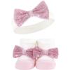 imageHudson Baby Girls Headband and Socks GiftsetPink Gray