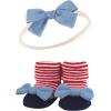 imageHudson Baby Girls Headband and Socks GiftsetRed Chambray